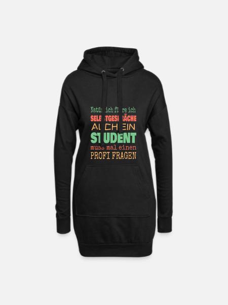 Student - Hoodie-Kleid - Schwarz