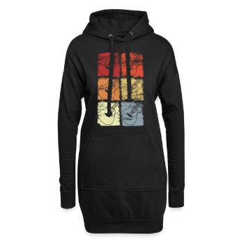 Croquis de guitare Vintage Look - Sweat-shirt à capuche long Femme - noir - Devant