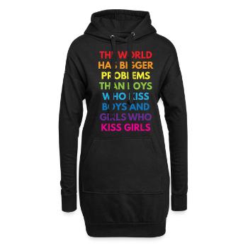 LGBTQ+ - Sweat-shirt à capuche long Femme - noir - Devant