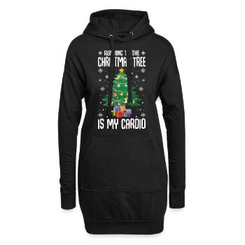 Der Gang zum Weihnachtsbaum ist meine Kardio - Hoodie-Kleid - Schwarz - Vorne