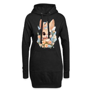 Mignon Lapin Bébé 2 - Sweat-shirt à capuche long Femme - noir - Devant