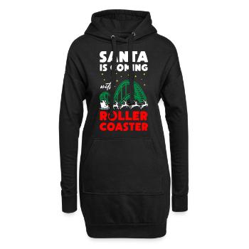 Santa is Coming with Roller Coaster - Hoodie-Kleid - Schwarz - Vorne