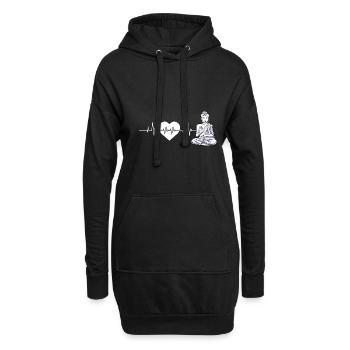 Buddha Yoga Herzschlag Hinduismus Meditation - Hoodie-Kleid - Schwarz - Vorne