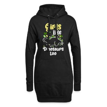T-Rex Saurier Archäologie - Hoodie-Kleid - Schwarz - Vorne