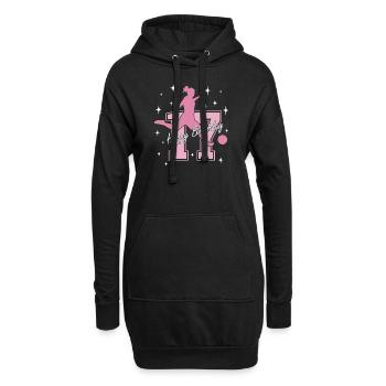 17. Geburtstag Fussball Fussballspielerin - Hoodie-Kleid - Schwarz - Vorne