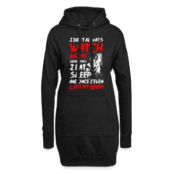 Cosplay Senpai Comic Nerd - Hoodie-Kleid - Schwarz - Vorne