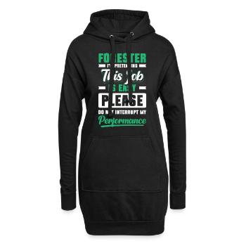 Chasseur forestier - Sweat-shirt à capuche long Femme - noir - Devant