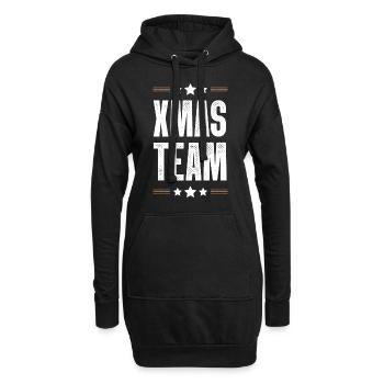 Xmas Team - Hoodie-Kleid - Schwarz - Vorne