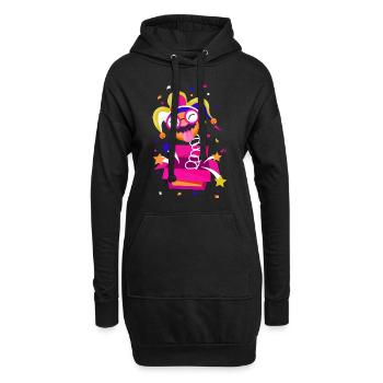 Clown Karneval Fasching Kostüm Umzug Feiern Narr - Hoodie-Kleid - Schwarz - Vorne