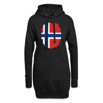 Drapeau de la Norvège Drapeau de la Scandinavie Drapeau norvégien - Sweat-shirt à capuche long Femme - noir - Devant