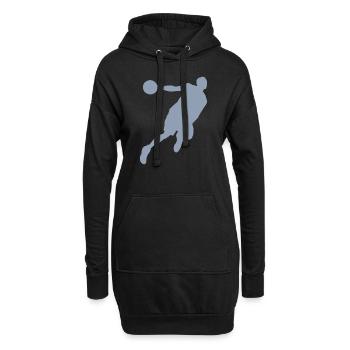 Silhouette de joueur de basketball, design sportif dynamique - Sweat-shirt à capuche long Femme - noir - Devant