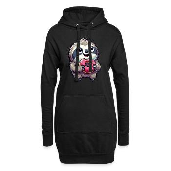 Dessert pâtissier beignet mignon paresseux - Sweat-shirt à capuche long Femme - noir - Devant