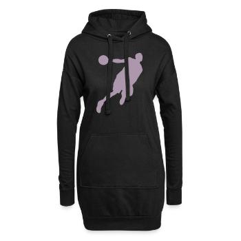 Silhouette de basketteur, design sportif dynamique - Sweat-shirt à capuche long Femme - noir - Devant