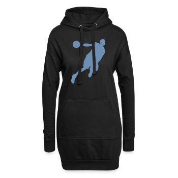 Silhouette de basketteur, design sportif dynamique - Sweat-shirt à capuche long Femme - noir - Devant
