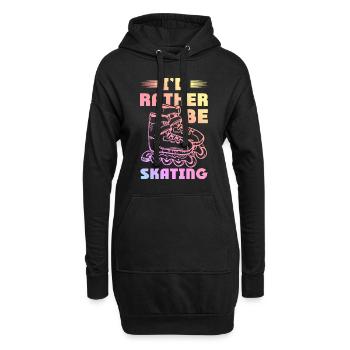 patinage - Sweat-shirt à capuche long Femme - noir - Devant