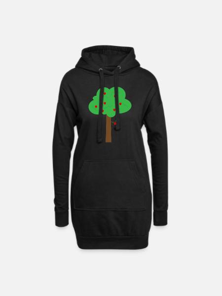 Apfelbaum - Hoodie-Kleid - Schwarz