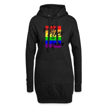 Peace Shalom Salam Coexist - Hoodie-Kleid - Schwarz - Vorne