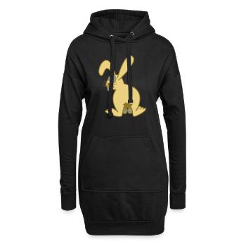 Osterhase mit ostereiern - Hoodie-Kleid - Schwarz - Vorne