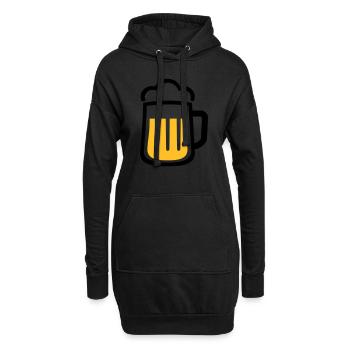 Bière - Sweat-shirt à capuche long Femme - noir - Devant