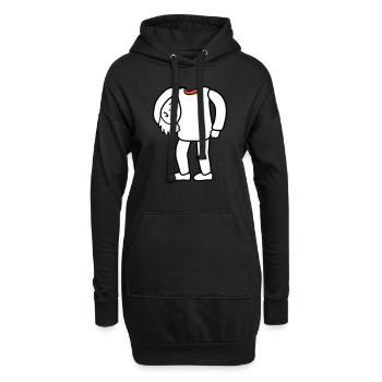 Kopf unterm Arm - Hoodie-Kleid - Schwarz - Vorne