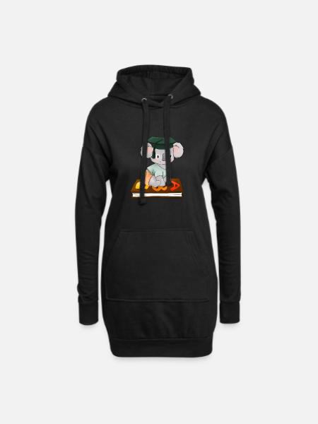Koala Kolalbär Bücherwurm Lehrer ABC Professor - Hoodie-Kleid - Schwarz