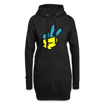 Peace Hand Ukraine - Hoodie-Kleid - Schwarz - Vorne