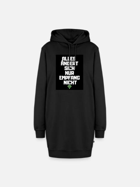 Slow W-LAN - Hoodie-Kleid - Schwarz