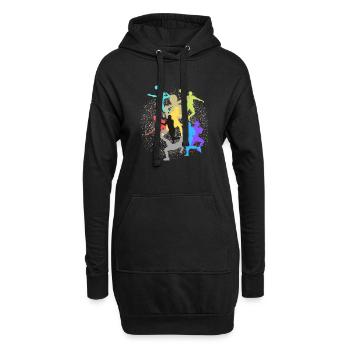Sport de balles et ballons - Sweat-shirt à capuche long Femme - noir - Devant