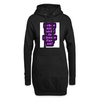 Schau nicht so - Hoodie-Kleid - Schwarz - Vorne