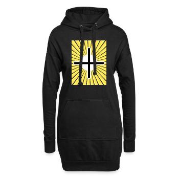 Croix d’or - Sweat-shirt à capuche long Femme - noir - Devant