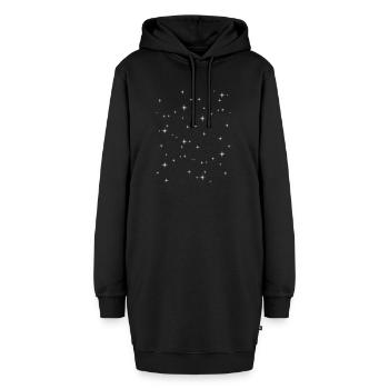 Ciel étoilé - Sweat-shirt à capuche long Femme - noir - Devant