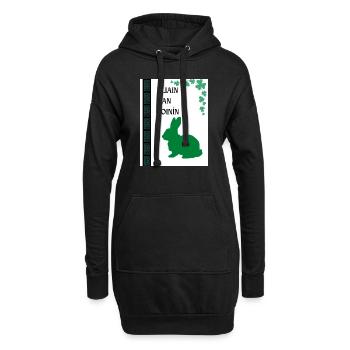 Année du lapin en irlandais - Sweat-shirt à capuche long Femme - noir - Devant