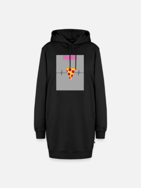 Pizzalover - Hoodie-Kleid - Schwarz