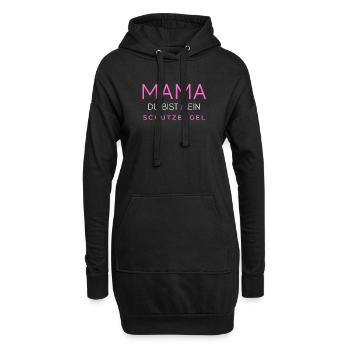 Mama Mutter Mutti Muddel du bist mein Schutzengel - Hoodie-Kleid - Schwarz - Vorne