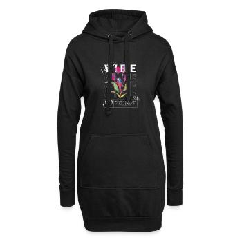 Sie hat eine Stimmung - Hoodie-Kleid - Schwarz - Vorne
