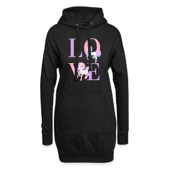 Juste les filles qui aiment les chevaux - Sweat-shirt à capuche long Femme - noir - Devant