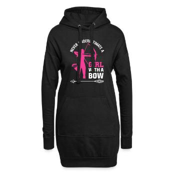 Bogenschießen Bogenschütze Vintage Bogensport - Hoodie-Kleid - Schwarz - Vorne