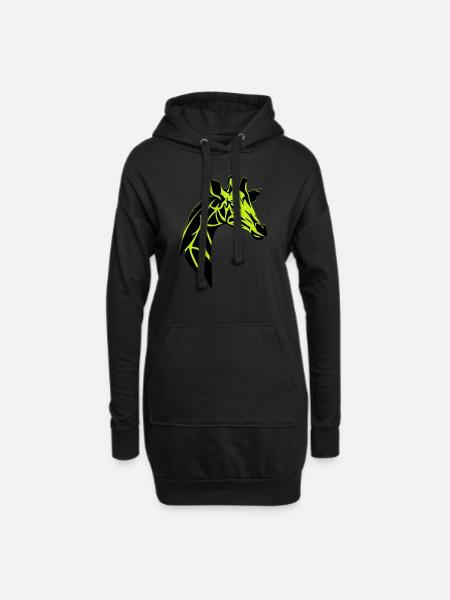 giraffe - Hoodie-Kleid - Schwarz