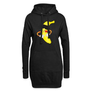 Drôle de banane - Sweat-shirt à capuche long Femme - noir - Devant