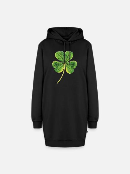 Glück ist Einstellungssache:) - Hoodie-Kleid - Schwarz