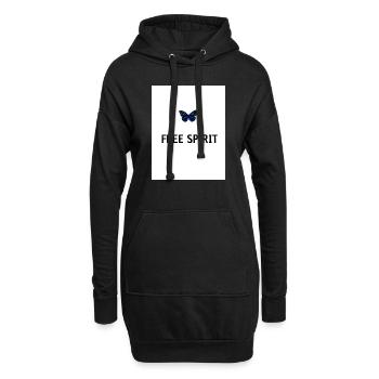Blue Modern Butterfly Quote T shirt - Sweat-shirt à capuche long Femme - noir - Devant