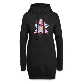 Vierge - Sweat-shirt à capuche long Femme - noir - Devant