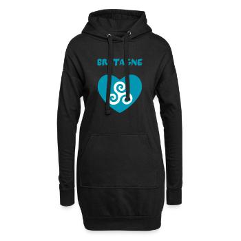 Bretagne Triskèle 1 - Sweat-shirt à capuche long Femme - noir - Devant