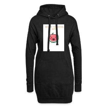 Kawaii Wassermelone - Hoodie-Kleid - Schwarz - Vorne