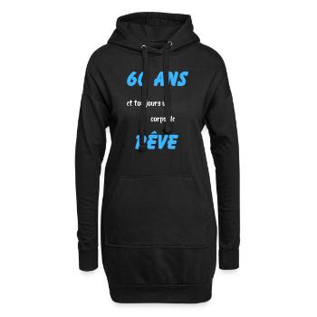 60 ans et toujours un corps de rêve - Sweat-shirt à capuche long Femme - noir - Devant