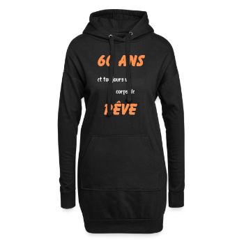 60 ans et toujours un corps de rêve - Sweat-shirt à capuche long Femme - noir - Devant