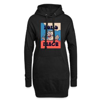 420 Weltfriedens-Morgentee - Hoodie-Kleid - Schwarz - Vorne