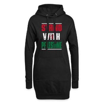 Stand with Palestine - Hoodie-Kleid - Schwarz - Vorne