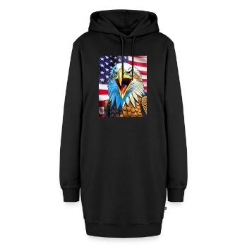 Adler - Hoodie-Kleid - Schwarz - Vorne