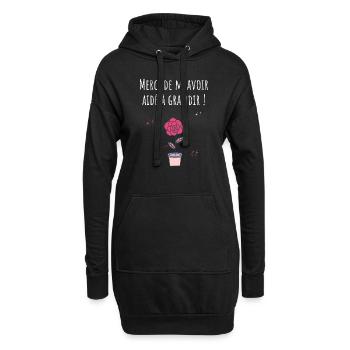 Merci de m’avoir aidé à grandir -cadeau nounou - Sweat-shirt à capuche long Femme - noir - Devant